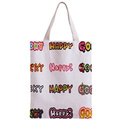 Lucky Happt Good Sign Star Zipper Classic Tote Bag