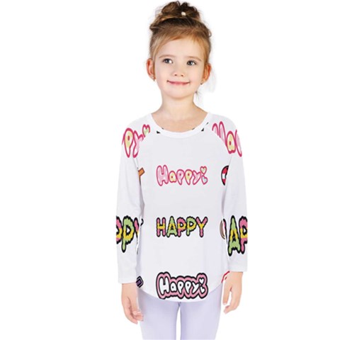 Lucky Happt Good Sign Star Kids  Long Sleeve Tee by Mariart