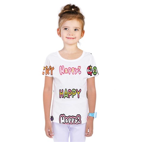 Lucky Happt Good Sign Star Kids  One Piece Tee by Mariart