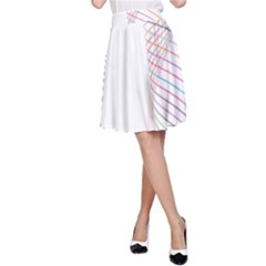 Line Wave Rainbow A-line Skirt by Mariart