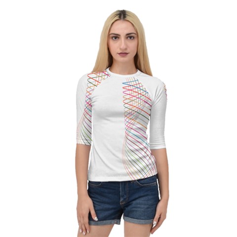 Line Wave Rainbow Quarter Sleeve Tee by Mariart