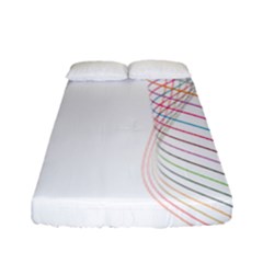 Line Wave Rainbow Fitted Sheet (full/ Double Size) by Mariart