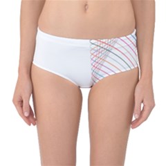 Line Wave Rainbow Mid-waist Bikini Bottoms