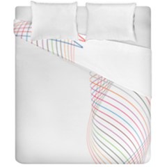 Line Wave Rainbow Duvet Cover Double Side (california King Size) by Mariart