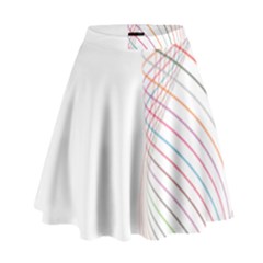 Line Wave Rainbow High Waist Skirt