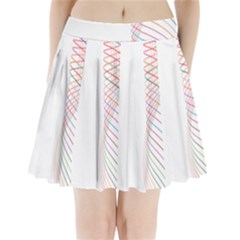 Line Wave Rainbow Pleated Mini Skirt