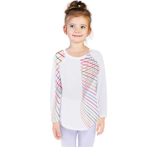 Line Wave Rainbow Kids  Long Sleeve Tee by Mariart