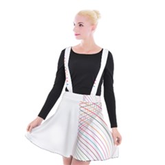 Line Wave Rainbow Suspender Skater Skirt by Mariart