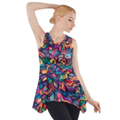 Moreau Rainbow Paint Side Drop Tank Tunic by Mariart