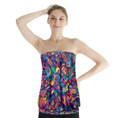 Moreau Rainbow Paint Strapless Top by Mariart