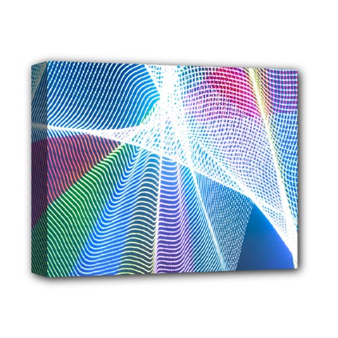 Light Means Net Pink Rainbow Waves Wave Chevron Green Blue Sky Deluxe Canvas 14  X 11  by Mariart