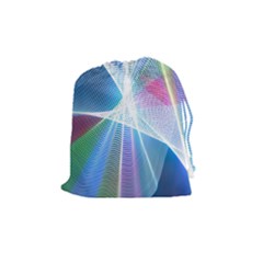 Light Means Net Pink Rainbow Waves Wave Chevron Green Blue Sky Drawstring Pouches (medium)  by Mariart