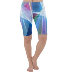 Light Means Net Pink Rainbow Waves Wave Chevron Green Blue Sky Cropped Leggings  by Mariart