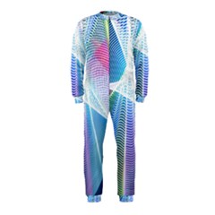 Light Means Net Pink Rainbow Waves Wave Chevron Green Blue Sky Onepiece Jumpsuit (kids) by Mariart