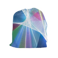 Light Means Net Pink Rainbow Waves Wave Chevron Green Blue Sky Drawstring Pouches (extra Large)