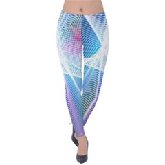 Light Means Net Pink Rainbow Waves Wave Chevron Green Blue Sky Velvet Leggings by Mariart