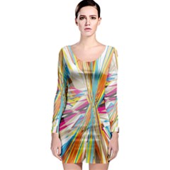 Illustration Material Collection Line Rainbow Polkadot Polka Long Sleeve Bodycon Dress by Mariart