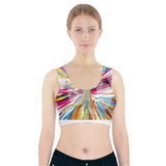 Illustration Material Collection Line Rainbow Polkadot Polka Sports Bra With Pocket by Mariart