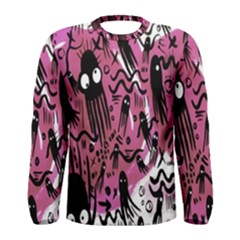 Octopus Colorful Cartoon Octopuses Pattern Black Pink Men s Long Sleeve Tee by Mariart