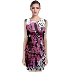 Octopus Colorful Cartoon Octopuses Pattern Black Pink Classic Sleeveless Midi Dress by Mariart