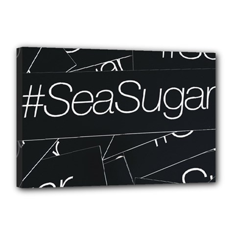 Sea Sugar Line Black Canvas 18  X 12  by Mariart