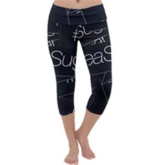 Sea Sugar Line Black Capri Yoga Leggings by Mariart