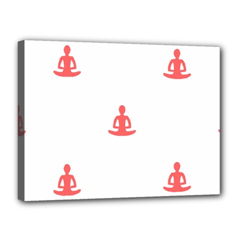 Seamless Pattern Man Meditating Yoga Orange Red Silhouette White Canvas 16  X 12 