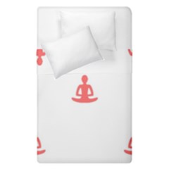 Seamless Pattern Man Meditating Yoga Orange Red Silhouette White Duvet Cover Double Side (single Size) by Mariart