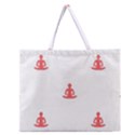 Seamless Pattern Man Meditating Yoga Orange Red Silhouette White Zipper Large Tote Bag View1