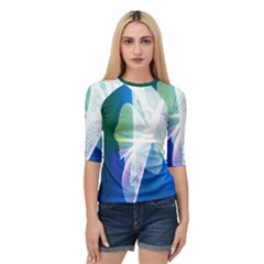 Net Sea Blue Sky Waves Wave Chevron Quarter Sleeve Tee