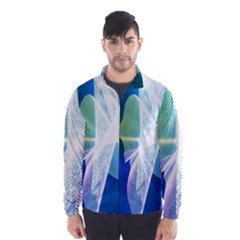 Net Sea Blue Sky Waves Wave Chevron Wind Breaker (men) by Mariart