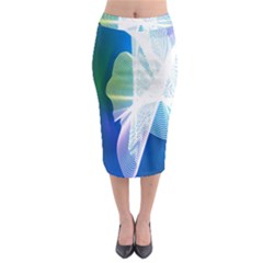 Net Sea Blue Sky Waves Wave Chevron Midi Pencil Skirt by Mariart