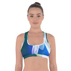 Net Sea Blue Sky Waves Wave Chevron Cross Back Sports Bra