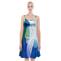 Net Sea Blue Sky Waves Wave Chevron Spaghetti Strap Velvet Dress by Mariart