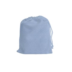 Seamless Lines Concentric Circles Trendy Color Heavenly Light Airy Blue Drawstring Pouches (medium)  by Mariart