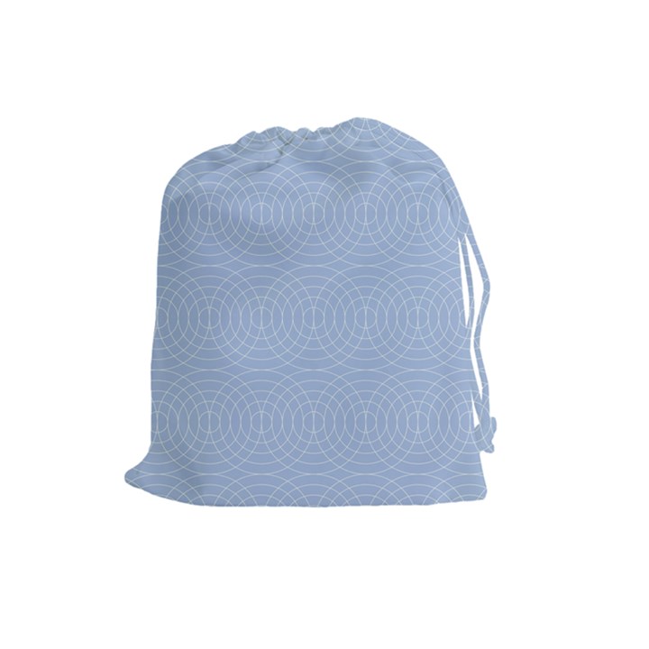 Seamless Lines Concentric Circles Trendy Color Heavenly Light Airy Blue Drawstring Pouches (Large) 