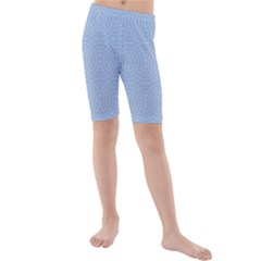 Seamless Lines Concentric Circles Trendy Color Heavenly Light Airy Blue Kids  Mid Length Swim Shorts