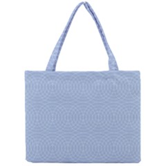 Seamless Lines Concentric Circles Trendy Color Heavenly Light Airy Blue Mini Tote Bag by Mariart