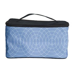 Seamless Lines Concentric Circles Trendy Color Heavenly Light Airy Blue Cosmetic Storage Case by Mariart