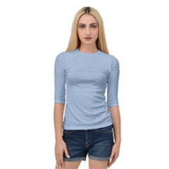 Seamless Lines Concentric Circles Trendy Color Heavenly Light Airy Blue Quarter Sleeve Tee