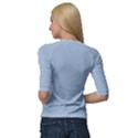 Seamless Lines Concentric Circles Trendy Color Heavenly Light Airy Blue Quarter Sleeve Tee View2