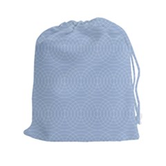 Seamless Lines Concentric Circles Trendy Color Heavenly Light Airy Blue Drawstring Pouches (xxl) by Mariart