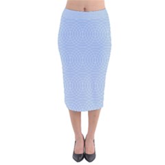 Seamless Lines Concentric Circles Trendy Color Heavenly Light Airy Blue Velvet Midi Pencil Skirt by Mariart