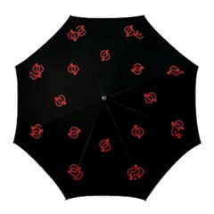 Seamless Pattern With Symbol Sex Men Women Black Background Glowing Red Black Sign Golf Umbrellas by Mariart