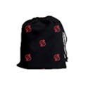 Seamless Pattern With Symbol Sex Men Women Black Background Glowing Red Black Sign Drawstring Pouches (Large)  View1