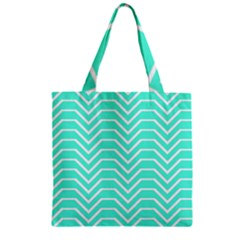 Seamless Pattern Of Curved Lines Create The Effect Of Depth The Optical Illusion Of White Wave Zipper Grocery Tote Bag by Mariart