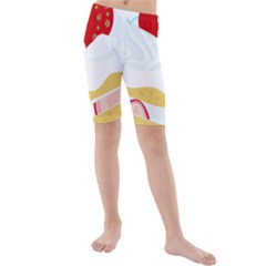 Seeds Strawberry Bread Fruite Red Kids  Mid Length Swim Shorts by Mariart