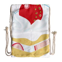 Seeds Strawberry Bread Fruite Red Drawstring Bag (large) by Mariart