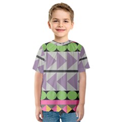 Shapes Patchwork Circle Triangle Kids  Sport Mesh Tee