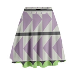 Shapes Patchwork Circle Triangle High Waist Skirt